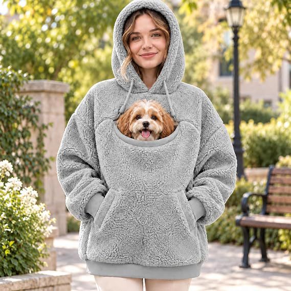 Plush Fleece Pullover Sweater in Gray