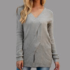 V-neck knit pullover sweater
