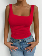 Slim cropped camisole with fixed shoulder straps