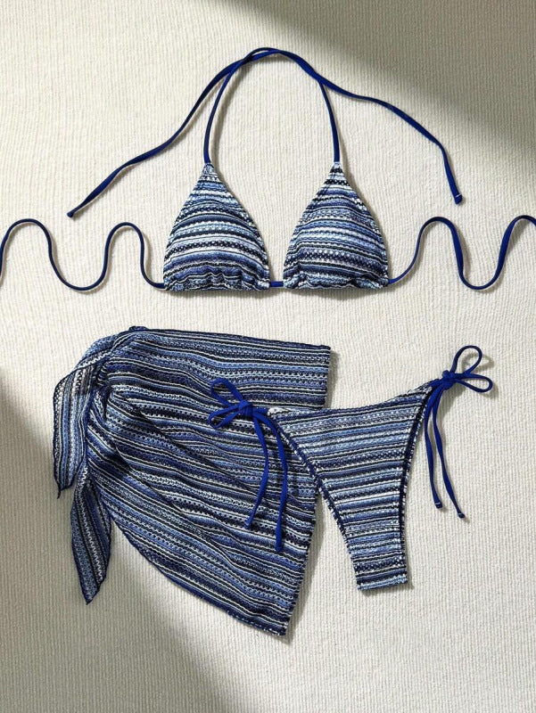 stylish Halter Bikini Set – Trendy 3-Piece Swimsuit for Summer