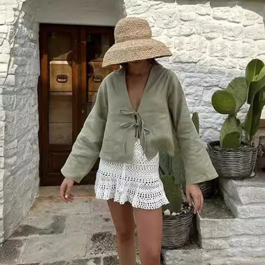 ✨ Chic Bell Sleeve V-Neck Top – Trendy & Stylish for Any Occasion ✨