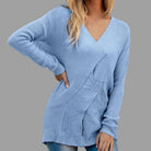 V-neck knit pullover sweater