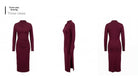 Slit bodycon midi dress in deep red