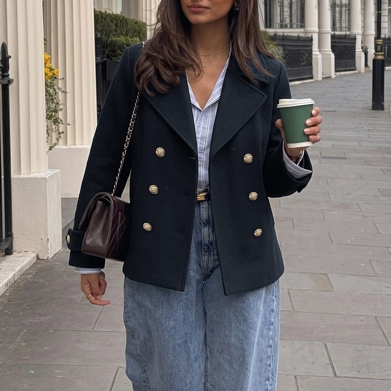 Classic Relaxed-Fit Navy Coat by Nue Haven
