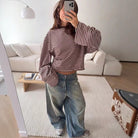Striped Drop-Shoulder Long-Sleeve Tee, view 4