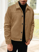 Slim Lapel-Collar Jacket in Khaki