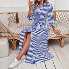 Long-Sleeve A-Line Maxi Dress, view 5