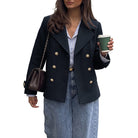 Classic Relaxed-Fit Navy Coat, view 5