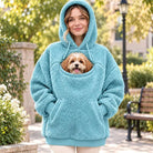 Plush Fleece Pullover Sweater in Sky Blue