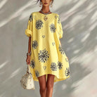 Puff sleeve dress with full skirt