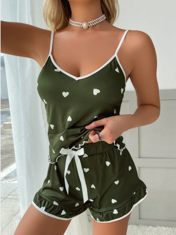 Comfy & Cute Love Print Pajama Set – Soft Sleeveless Loungewear