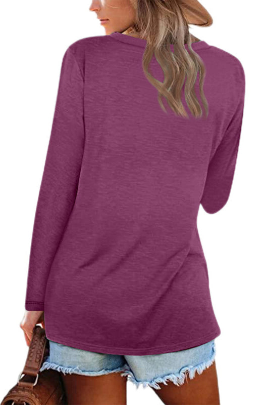 Chic & Comfy V-Neck Long Sleeve Top – Trendy Everyday Essential