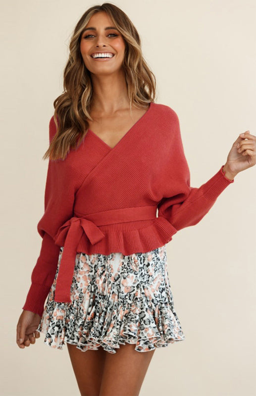 Cozy Chic Mock Wrap Knit Sweater – Soft, Stylish & Perfect for Fall