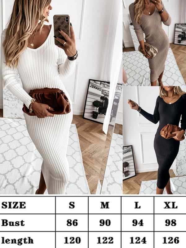 🧡 Cozy Chic Long Sleeve Sweater Dress – Fall Winter Must-Have ❄️