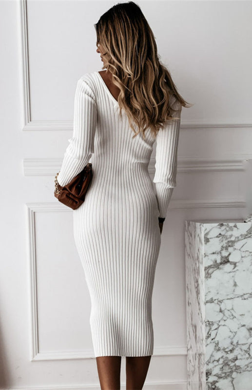 🧡 Cozy Chic Long Sleeve Sweater Dress – Fall Winter Must-Have ❄️