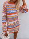 🌈 Cozy & Chic Rainbow Stripe Sweater Dress – Trendy & Comfy Must-Have ✨