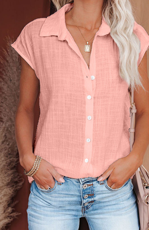 Chic Linen Button-Up Blouse – Lightweight, Stylish & Perfect for Spring