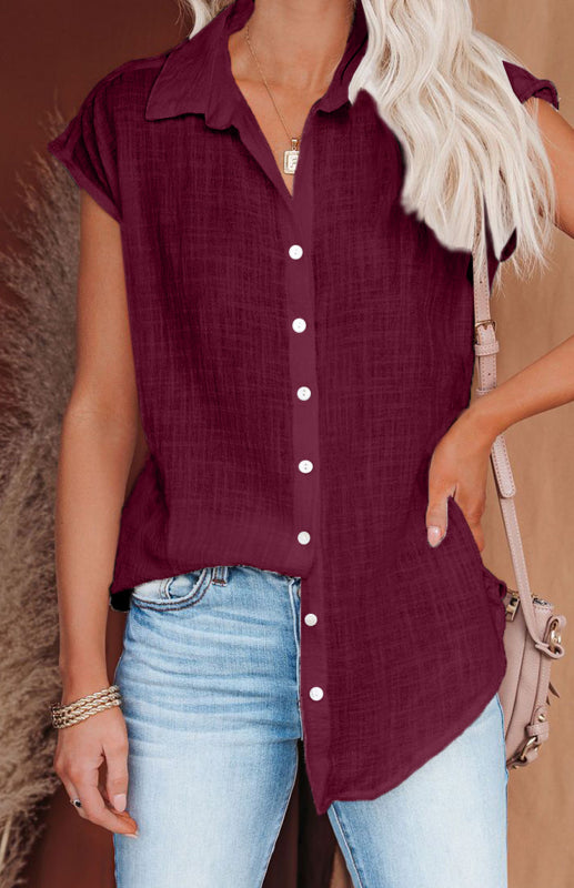 Chic Linen Button-Up Blouse – Lightweight, Stylish & Perfect for Spring