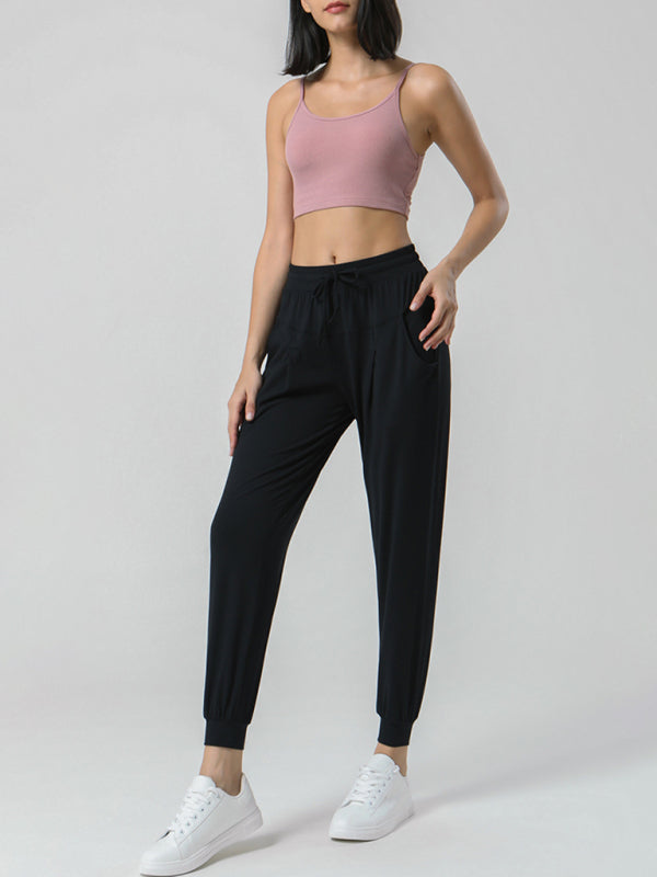 🛍️ Nude High-Stretch Drawstring Sweatpants Comfy Chic Athleisure Joggers 🤍