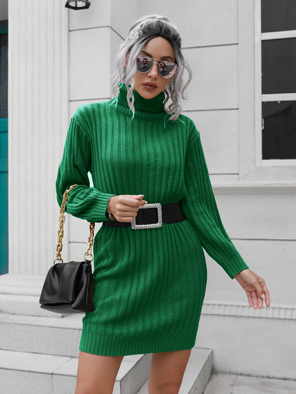 🖤 Cozy Chic High Collar Sweater Dress – Stylish & Warm for Fall Winter ❄️