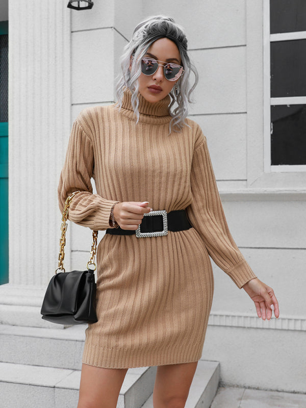 🖤 Cozy Chic High Collar Sweater Dress – Stylish & Warm for Fall Winter ❄️