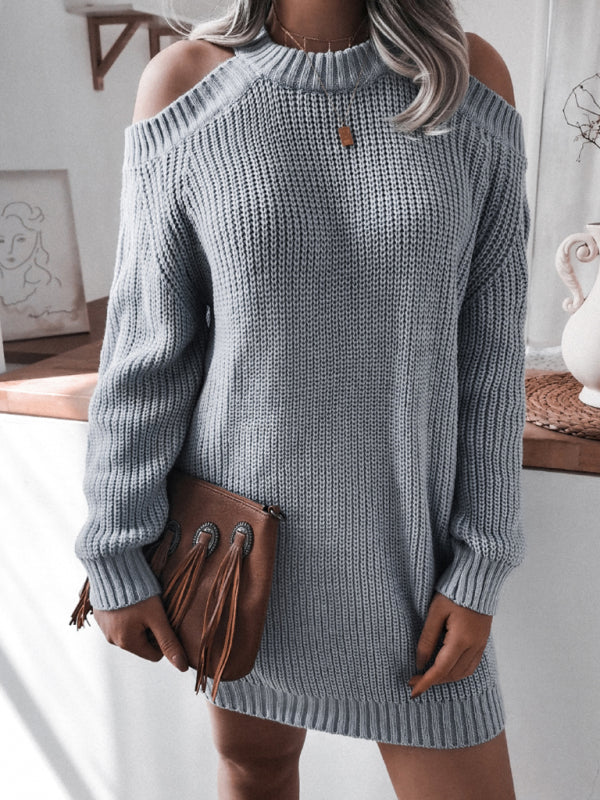 ✨ Cozy Chic Off-Shoulder Sweater Dress – Stylish, Comfy & Perfect for Fall ❄️