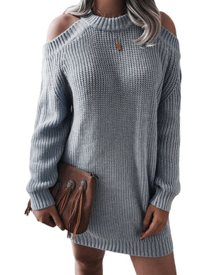 ✨ Cozy Chic Off-Shoulder Sweater Dress – Stylish, Comfy & Perfect for Fall ❄️