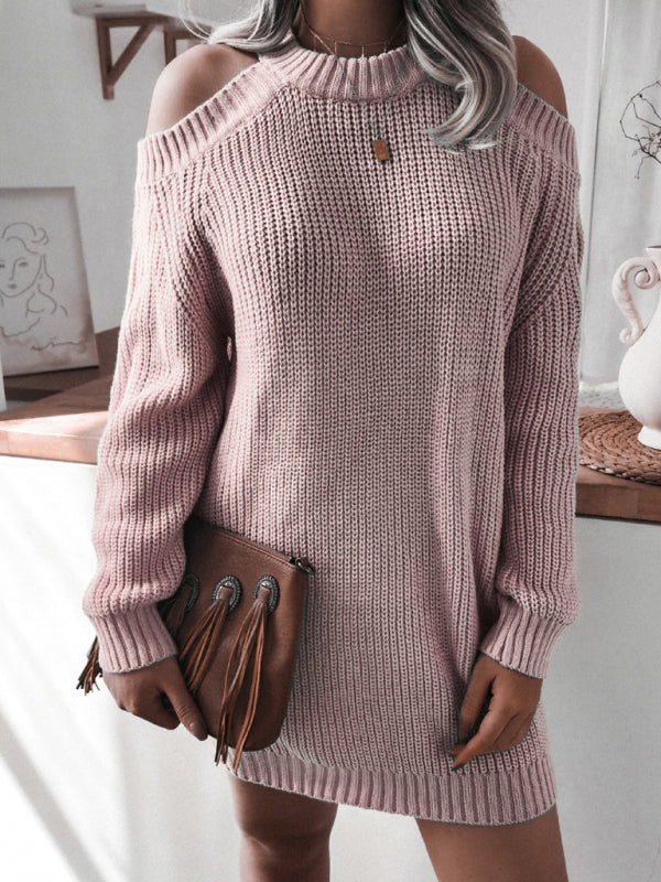 ✨ Cozy Chic Off-Shoulder Sweater Dress – Stylish, Comfy & Perfect for Fall ❄️