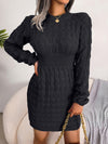 ✨ Cozy Chic Knit Sweater Dress Long Sleeve Waist Hugging Mini – Fall Winter Must-Have ✨