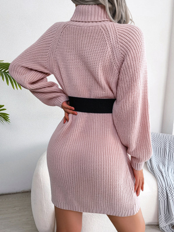 🛍️ Cozy Chic High Neck Sweater Dress Long Sleeve Fall Winter Outfit 🛍️