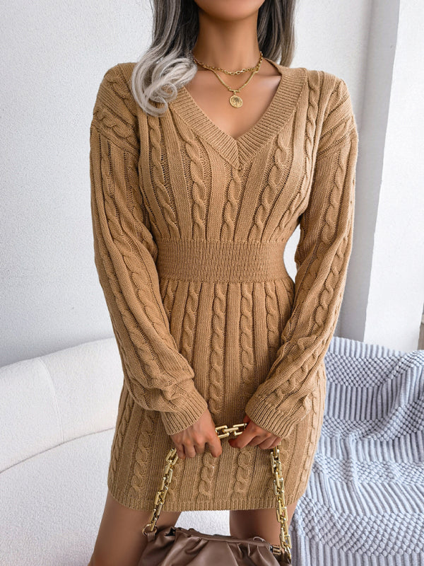 🖤 Cozy Chic Knit Wrap Sweater Dress – Flattering & Stylish for Fall Winter ❄️