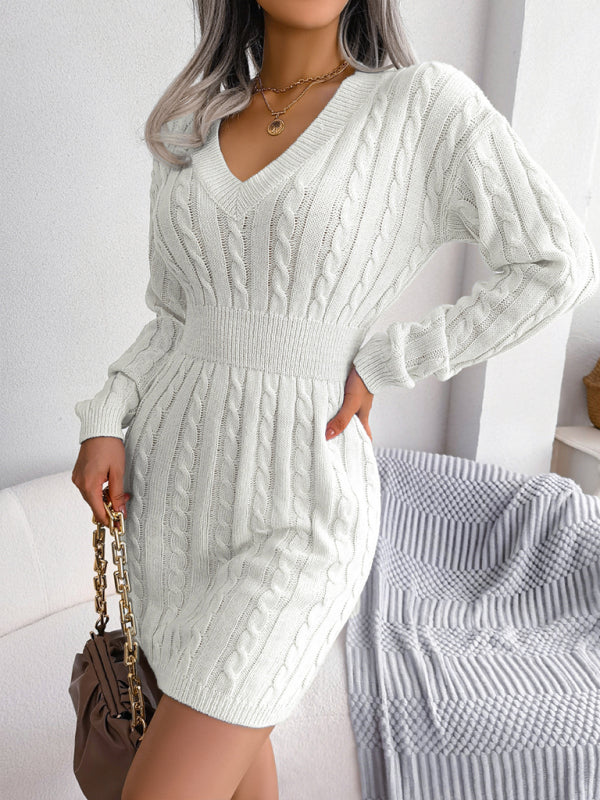 🖤 Cozy Chic Knit Wrap Sweater Dress – Flattering & Stylish for Fall Winter ❄️