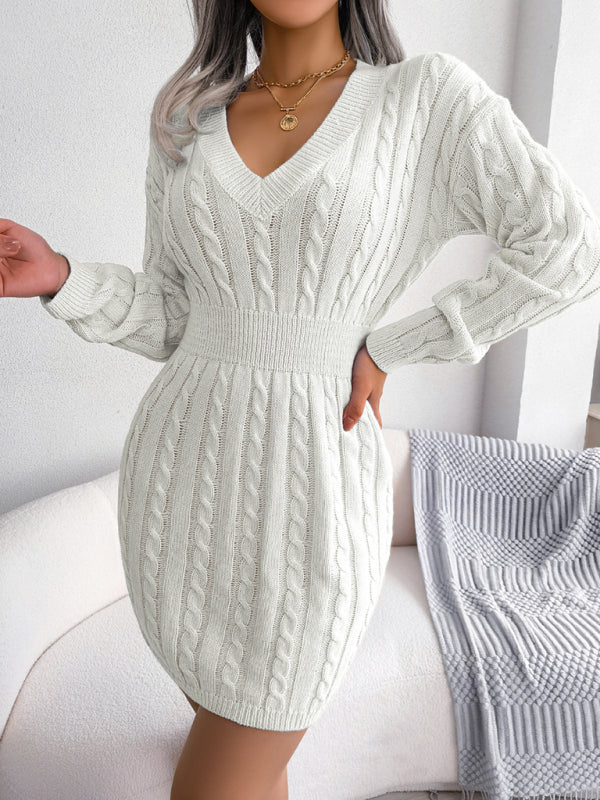 🖤 Cozy Chic Knit Wrap Sweater Dress – Flattering & Stylish for Fall Winter ❄️