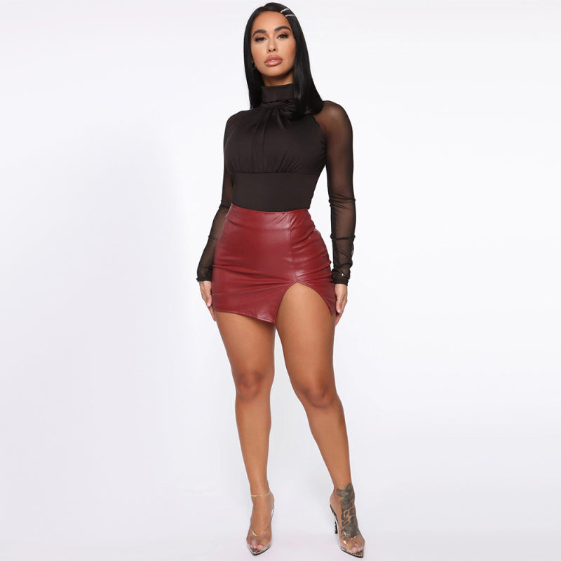 🖤 High Waist PU Leather Mini Skirt – Sexy, Chic & Flattering Fit 🔥