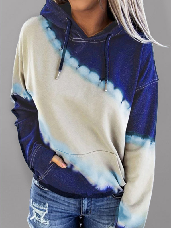 Trendy Gradient Tie Dye Hoodie Womens Long Sleeve Sweatshirt Cozy & Stylish