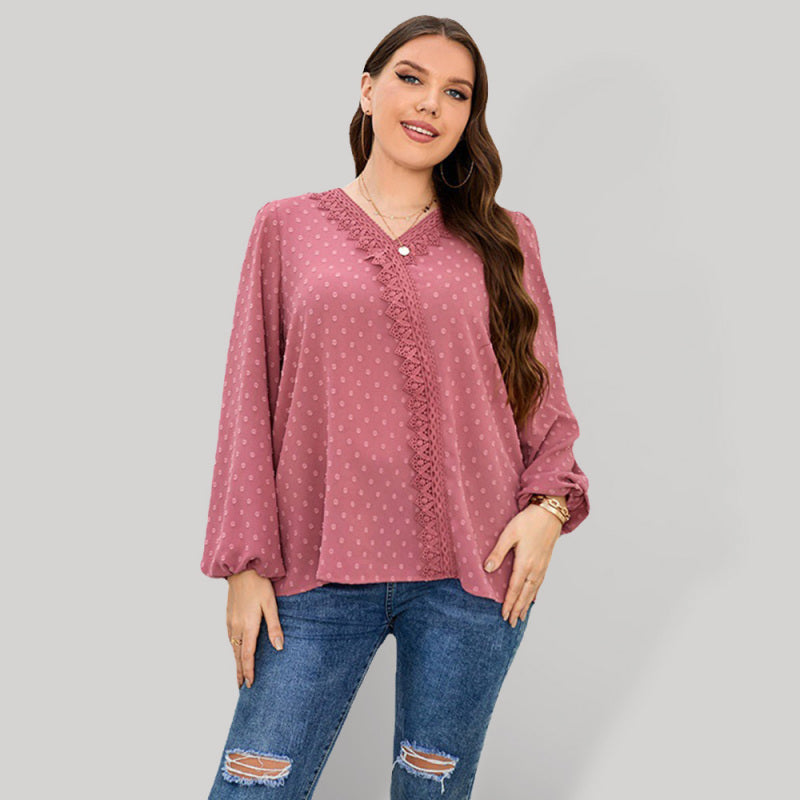 ✨ Chic Off-Shoulder Chiffon Blouse – Trendy & Comfy Plus Size Top ✨