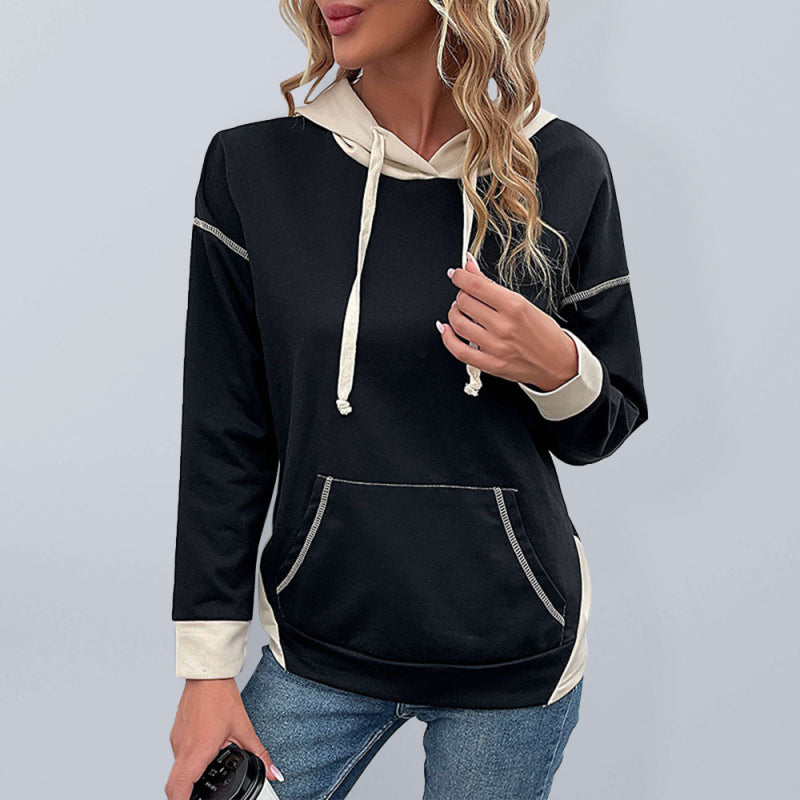 🧡 Cozy & Chic Colorblock Hoodie for Women – Trendy Retro Vibes 🧡