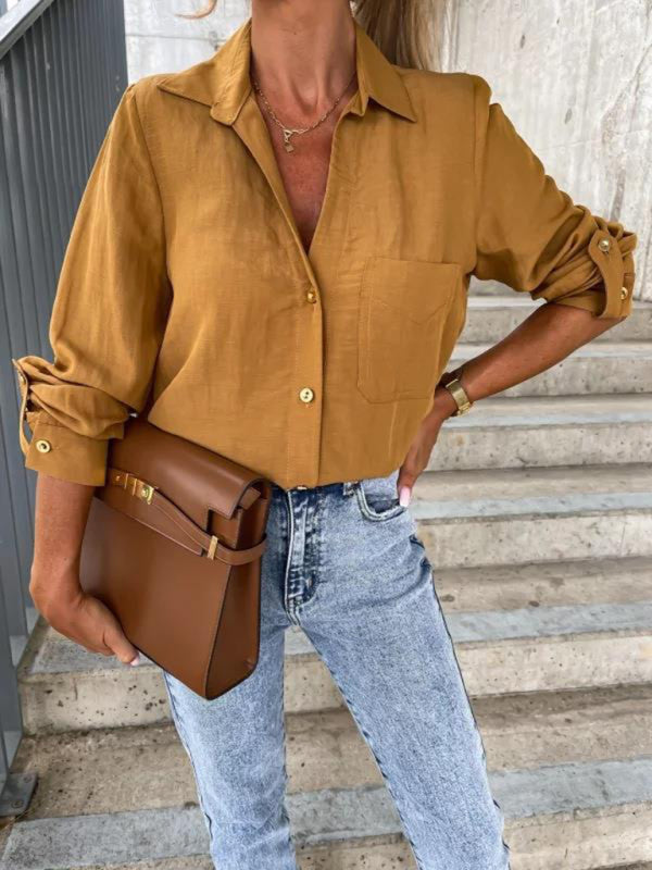 ✨ Chic V-Neck Lapel Shirt – Effortless Style for Any Occasion ✨