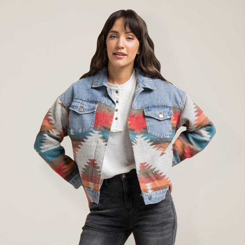 🖤 Chic Denim Wool Blend Jacket – Stylish & Cozy Retro Vibes 🖤