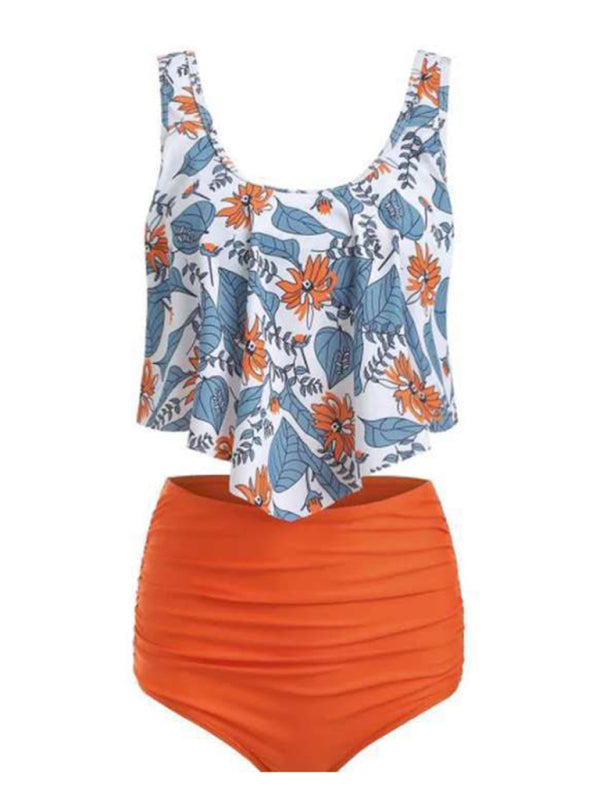 High Waist Ruffle Bikini stylish Floral Swimsuit – Trendy & Flattering Fit