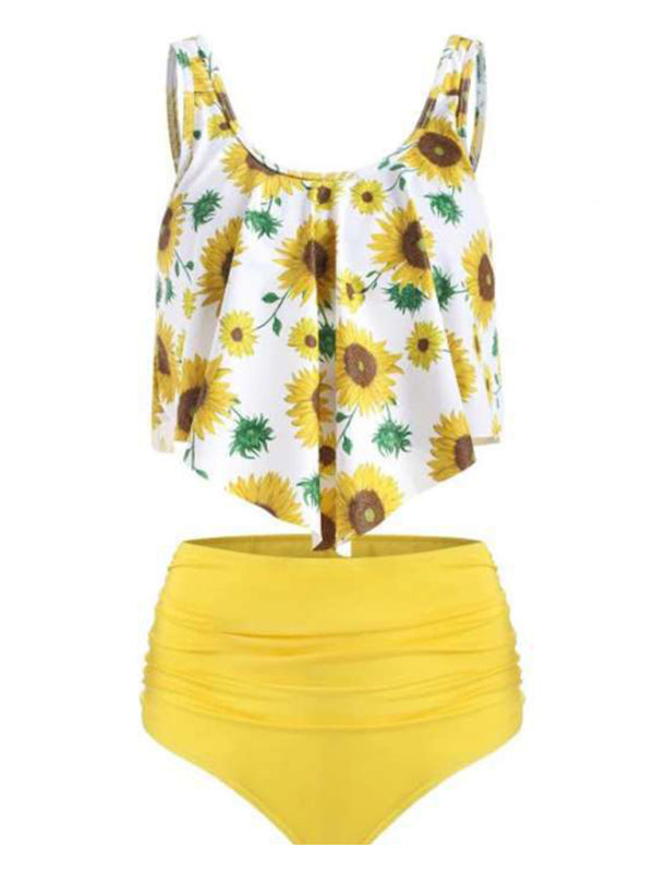 High Waist Ruffle Bikini stylish Floral Swimsuit – Trendy & Flattering Fit