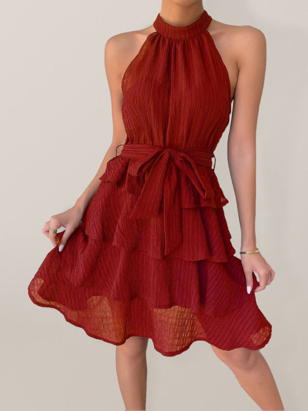 Flowy Sleeveless Ruffle Dress – Chic & Stylish Pleated Summer Look