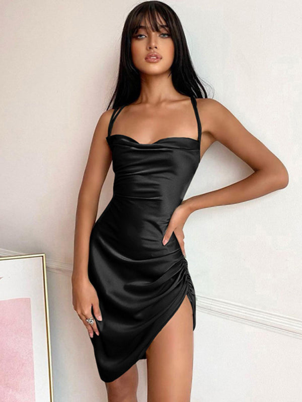 🔥 Sexy Tube Top Slit Dress – Backless, High Waist & Flattering Fit ✨