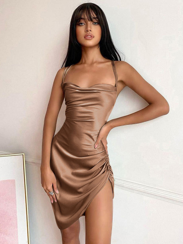 🔥 Sexy Tube Top Slit Dress – Backless, High Waist & Flattering Fit ✨