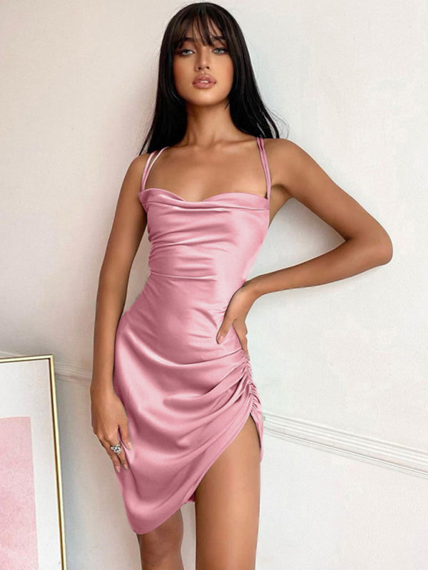 🔥 Sexy Tube Top Slit Dress – Backless, High Waist & Flattering Fit ✨