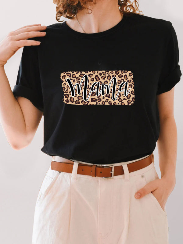 🐆 Leopard Print "Mama" Graphic Tee – Trendy & Bold! ✨