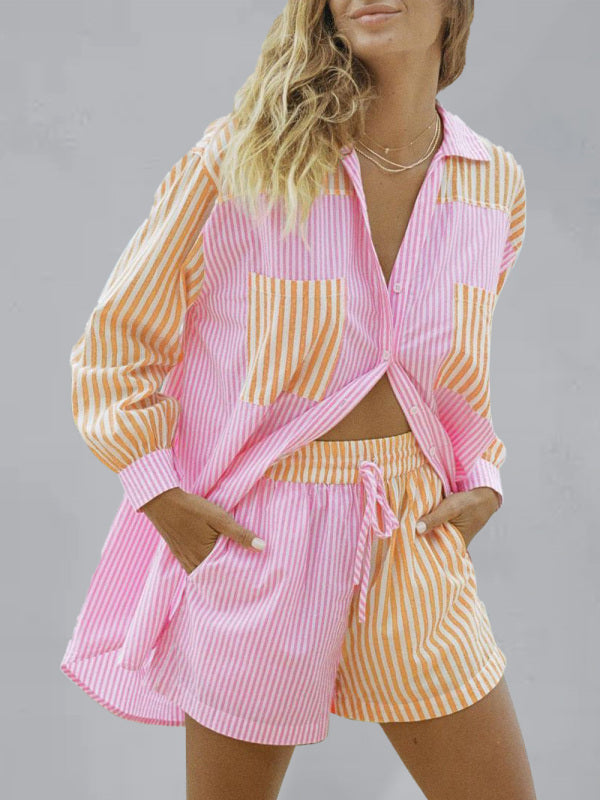 Chic Striped Two-Piece Set – Summer Outfit for Beach & Casual Vibes