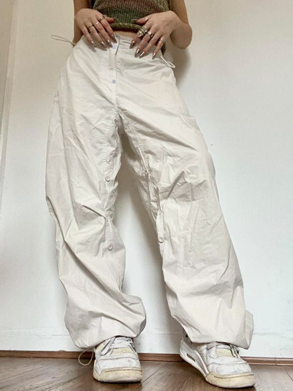 Women's Trendy Straight-Leg Overalls Loose Fit Tie Waist Comfy Streetwear