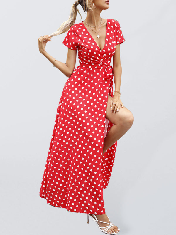 Polka Dot Slit Dress – Chic, Flirty, and Perfect for Any Occasion