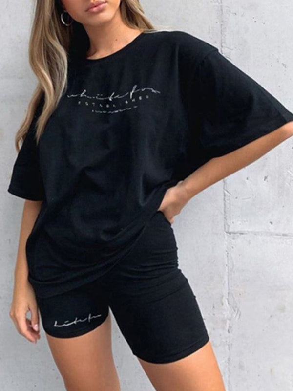 Trendy Letter Print Two-Piece Set – Casual, Chic & Comfy Outfit